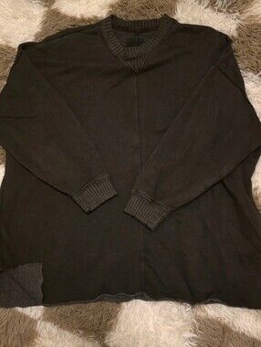 Aerie W9men's Oversized Olive Green Crew Neck Pullover Sweater